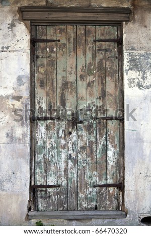 Old Door in French Quarter of New Orleans.