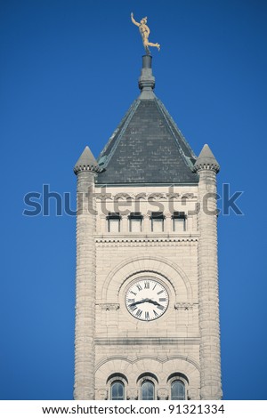Tower of Union Station Building in Nashville, Tennessee