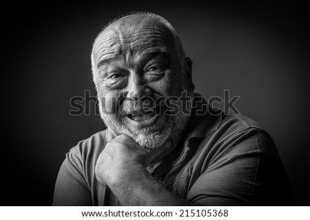 happy old man looking strange