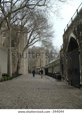 London, England: Medieval cobblestone, Tower of London