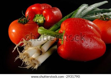 Picture of a vegetables on a black background