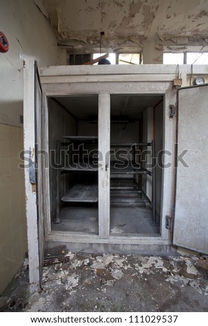 old body fridge in abandoned hospital