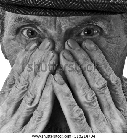 hands and eyes of the old man