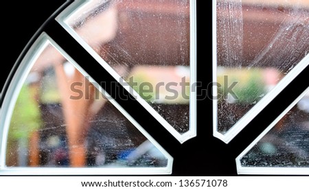 dirty glass door window