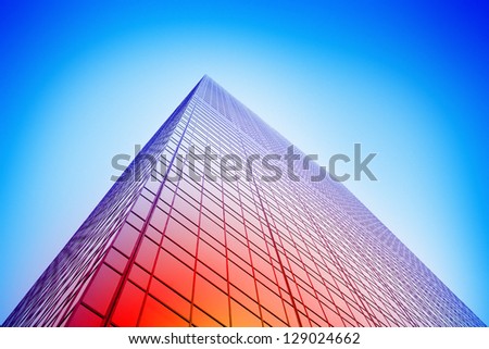 Colorful glass building facade