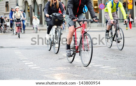 Bicyclists on their way home