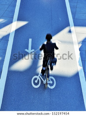 Man on bike in the evening