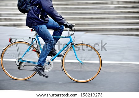 Man on bike in profile