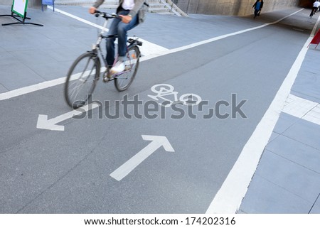 Man on bike in the evening