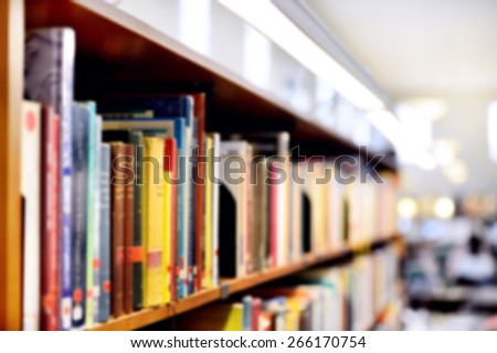 Bookshelf, interior blurred. Intentionally blurred/obscurred  to be used as background