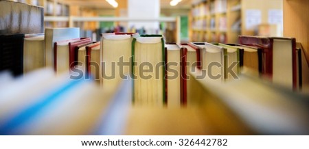 Public library bookshelf