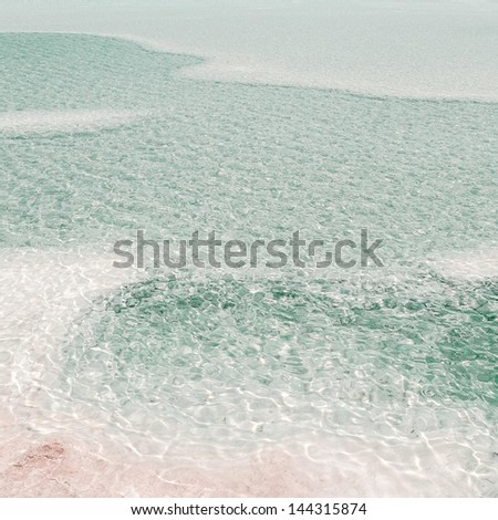 Salty water of the Dead Sea
