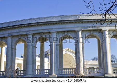 Memorial Amphitheater detail, Arlington Cemetery Virginia, Near Washington DC