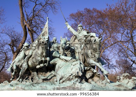 Ulysses S. Grant Cavalry Memorial at the Western base of Capitol Hill in Washington DC