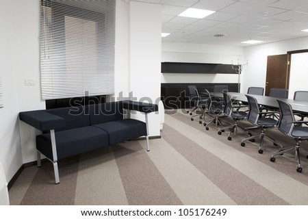 Empty business conference room interior.