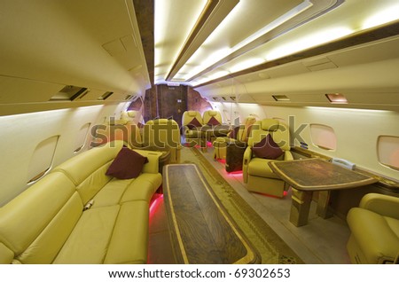VIP Business Interior Jet Airplane
