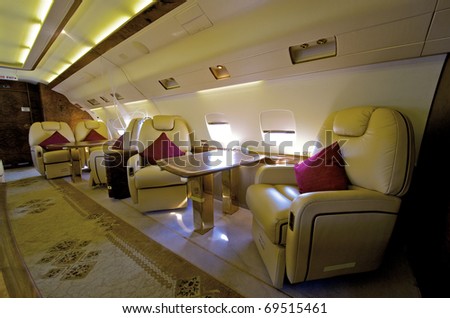 VIP Business Interior Jet Airplane
