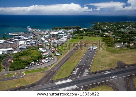 Aerial View of Runway at Hilo International Airport, Big Island, Hawaii