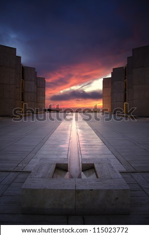sunset sky behind architecture