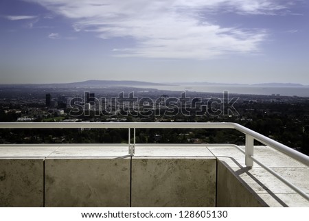 view of a city from a balcony