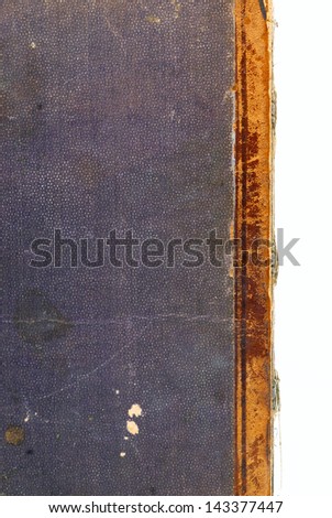 Texture of old book cover on white background