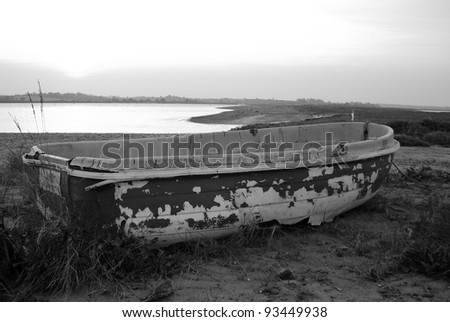 Washed up rowing boat