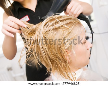 hair coloring in the salon. process