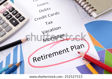 Retirement plan, pension fund saving concept.