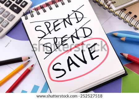 Savings plan : save or spend money concept.