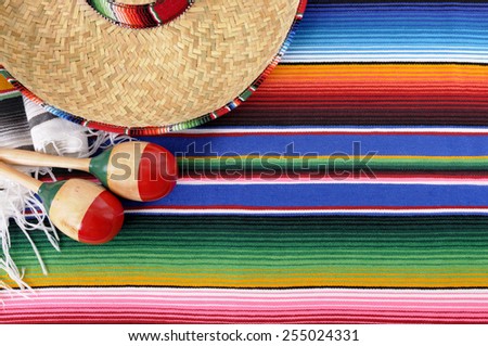 Mexican background, sombrero, copy space