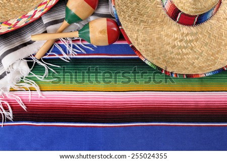Mexican background, sombrero, copy space