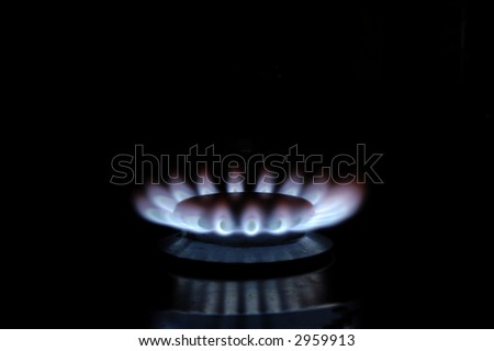 Gas supply for cooking, blue flames