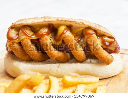 hot dog with french fries fast food menu