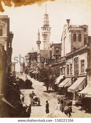 Istanbul, Turkey - Crica 1900: Vintage Cityscape Of Istanbul, Turkey, Circa 1900.