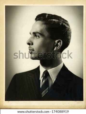 ISTANBUL-Turkey,Circa 1940\'s :young turkish man portrait .Circa 1940\'s.