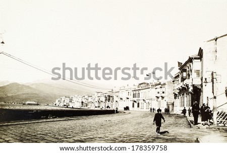 IZMIR, TURKEY - CIRCA 1900 :Vintage cityscape of Izmir, Turkey, circa 1900s.