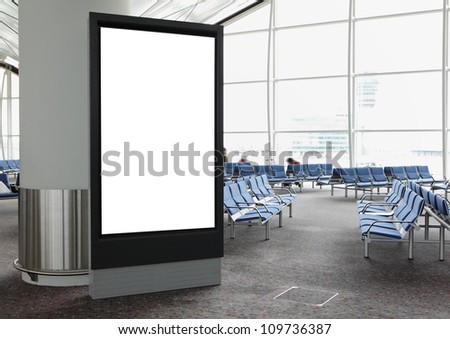 Blank Billboard in airport shot in asia,