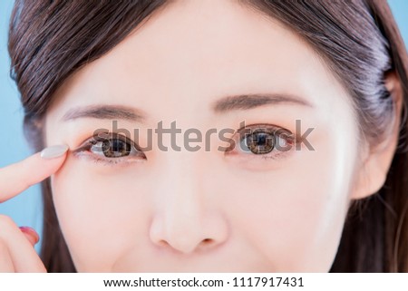 close up of woman eyes for your concept