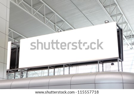 huge Blank Billboard with empty copy space in airport (path in the image), shot in china, Guangzhou airport