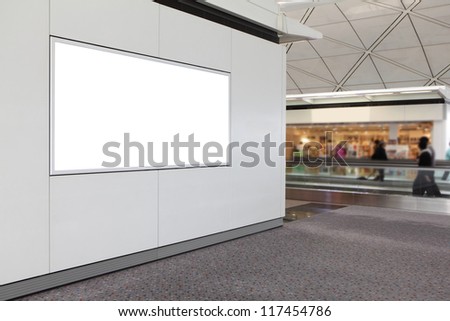 blank billboard in airport, empty copy space in the image is great for designer