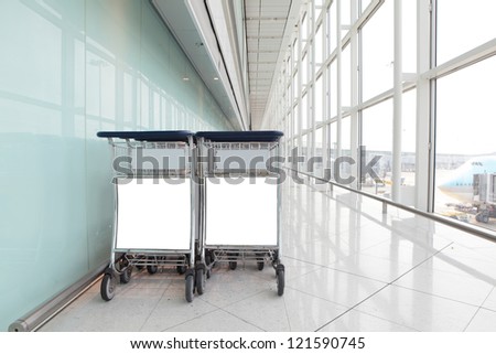 Airport Luggage Cart with empty copy space, shot in asia, china