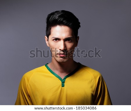 Portrait of a man with Brazil cloth - Latin America