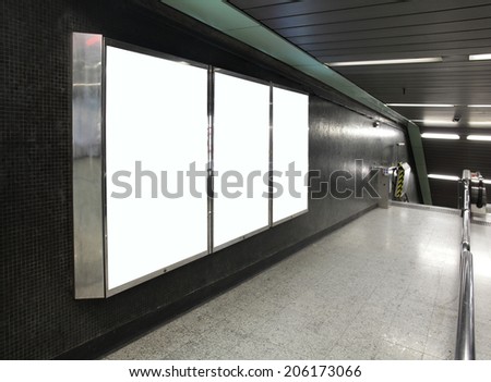 Blank Billboard in metro subway station shot in asia, hong kong, great for your copy space