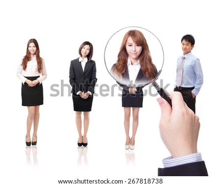 Human Resources concept: choosing the perfect candidate for the job, model are asian people