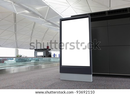 Blank Billboard In Airport