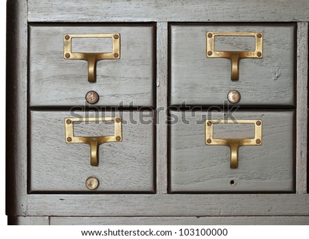 Vintage wooden cabinet drawer