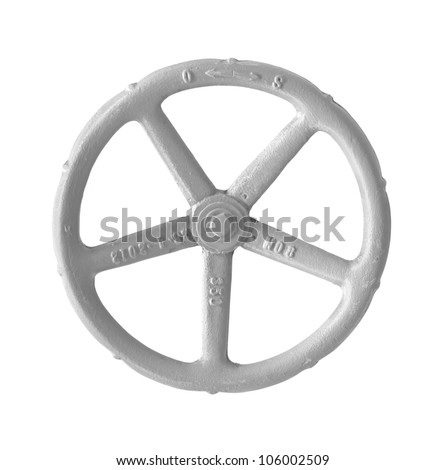 Valve control wheel isolated on white background