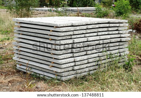 Concrete building slab on construction site