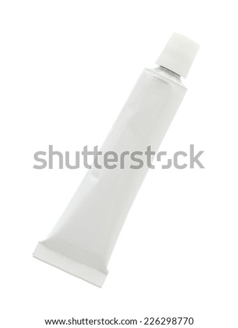 Aluminum cream tube (with clipping path) isolated on white background