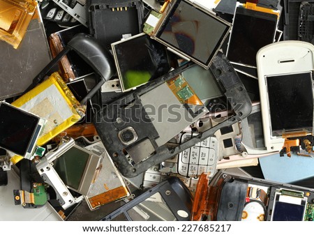 Pile of mobile phone scrap